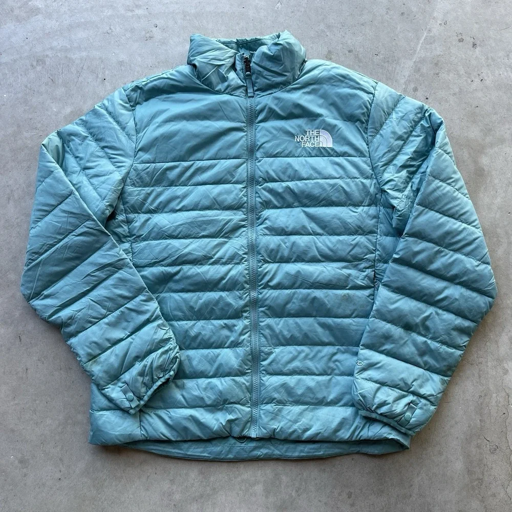 THE NORTH FACE Men's Insulated Puffer Jacket‎ 550 Goose Down Sz M Teal Blue